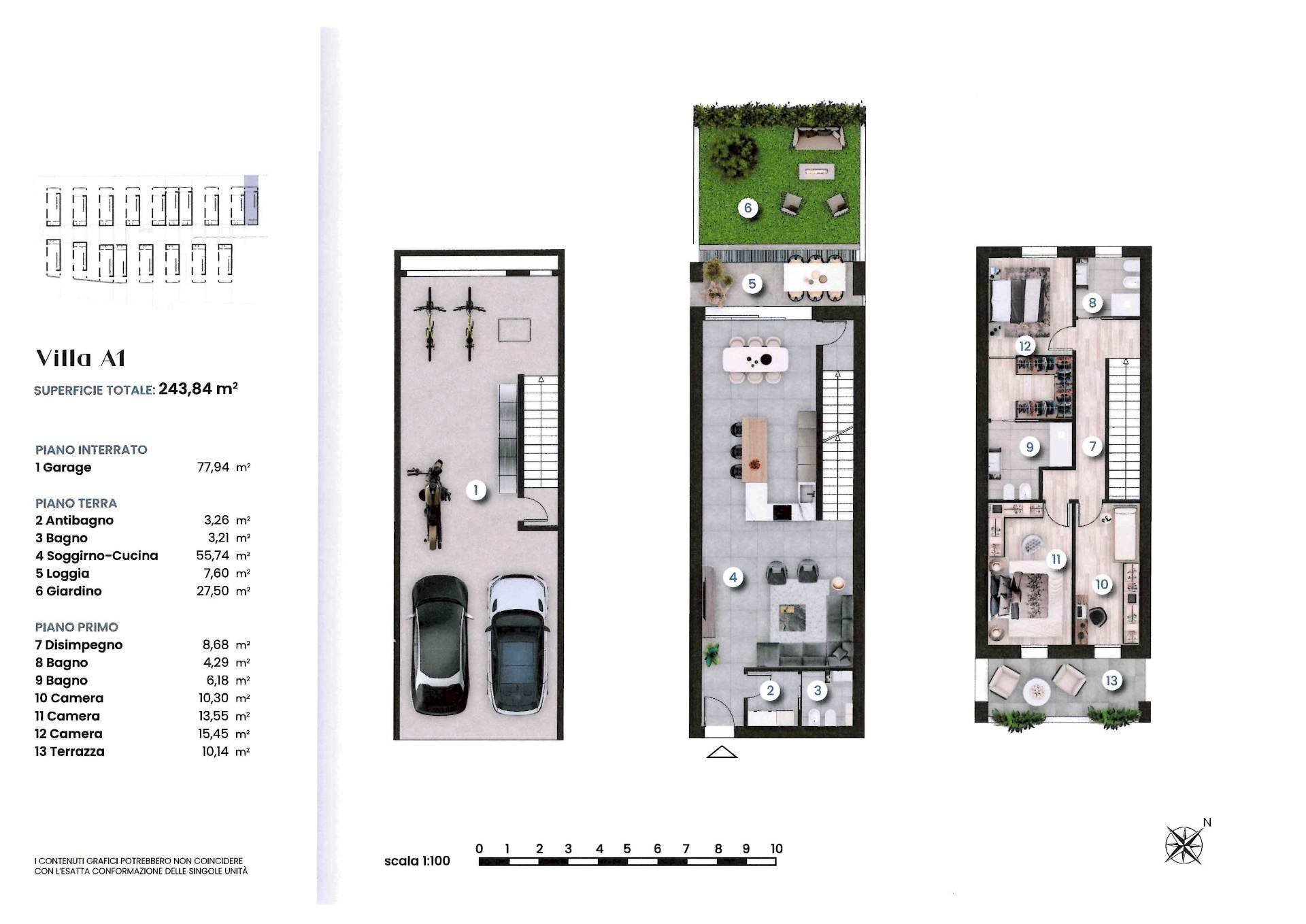 Foto 12 - Villa a Schiera Via Madre Teresa di Calcutta, Verdellino - planimetria 1