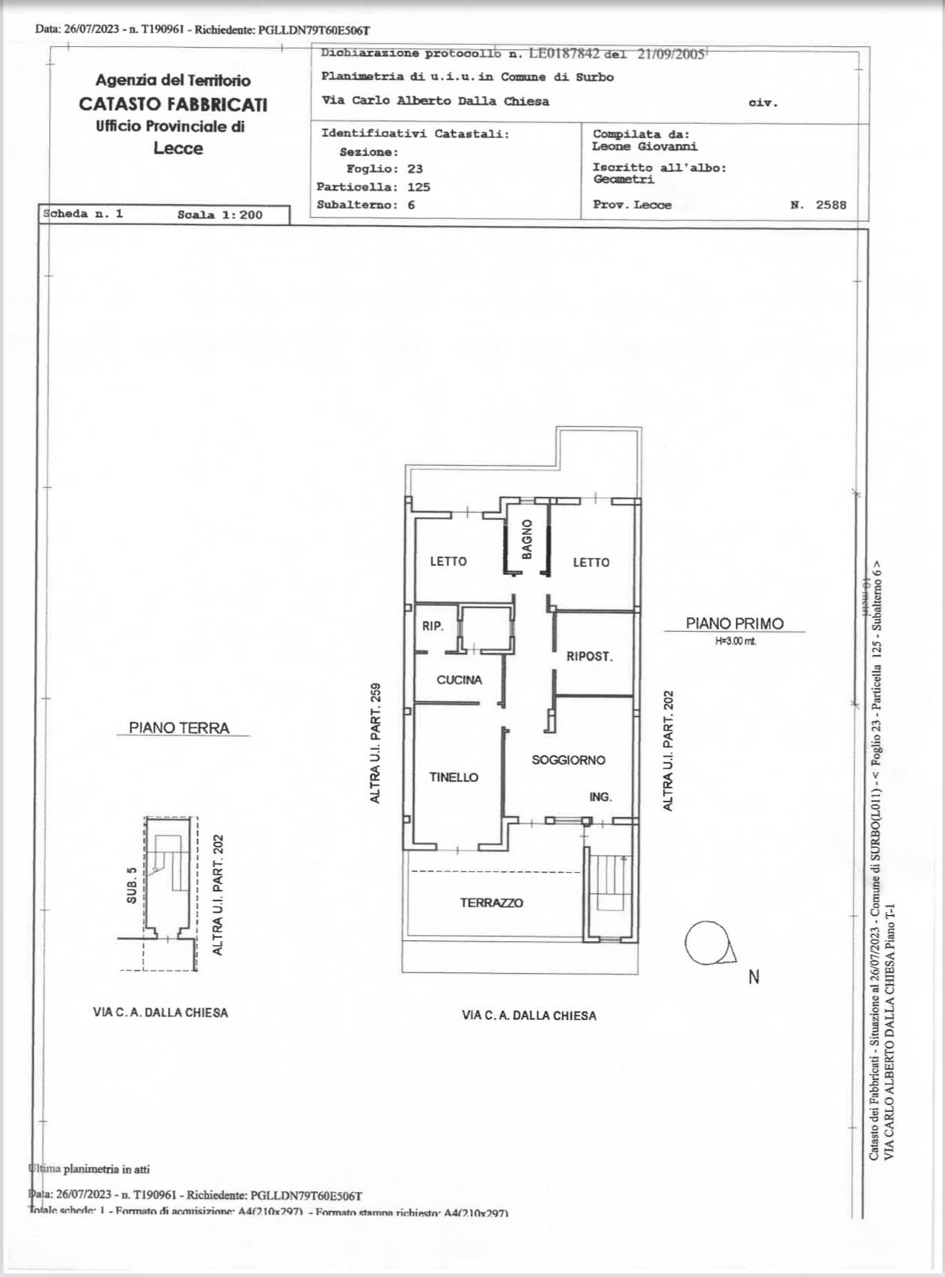 Foto 53 - Casa indipendente Via Carlo Alberto Dalla Chiesa
 
54, Surbo - planimetria 1