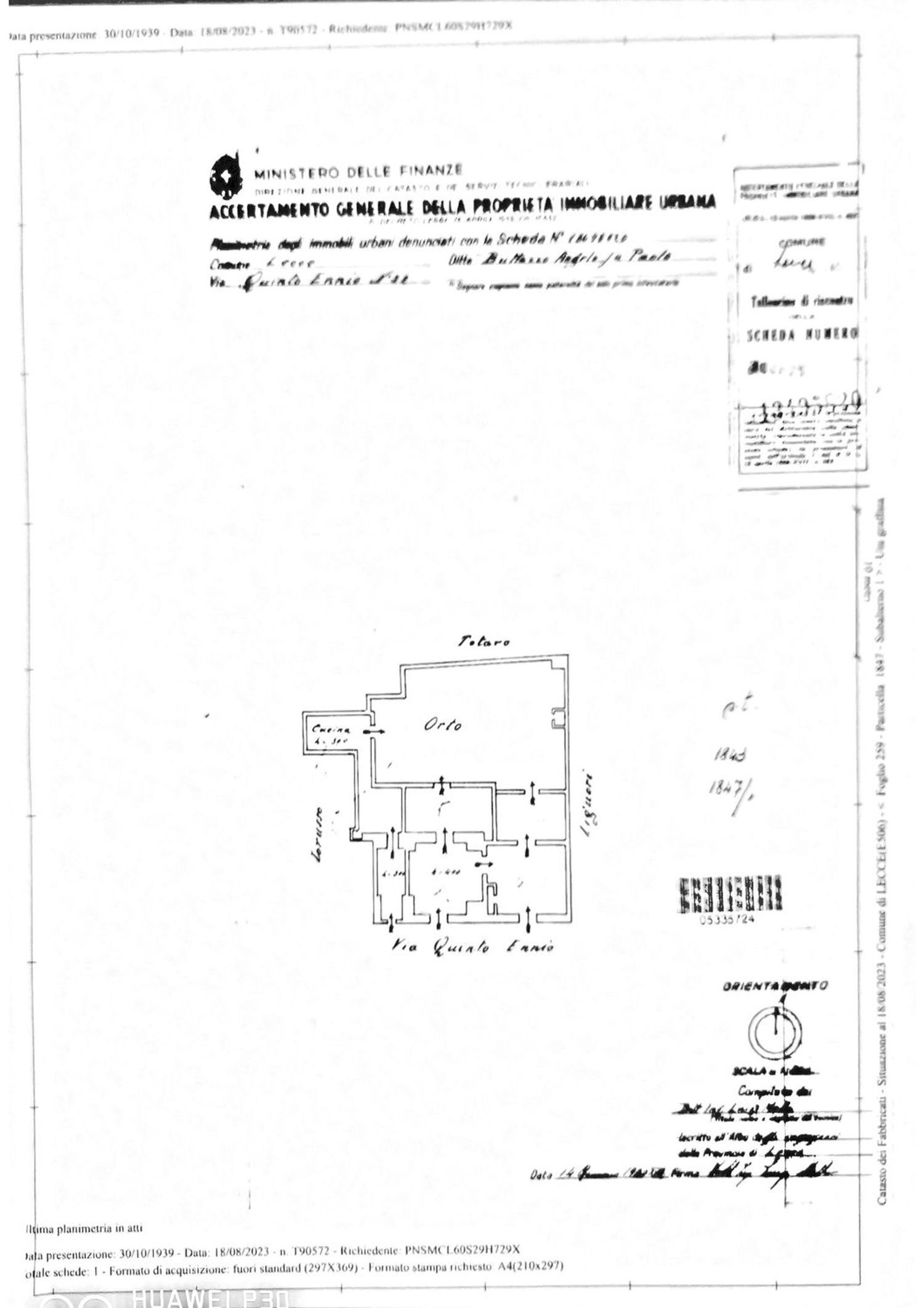 planimetria - Appartamento Quinto Ennio
 
22, Lecce - planimetria 1