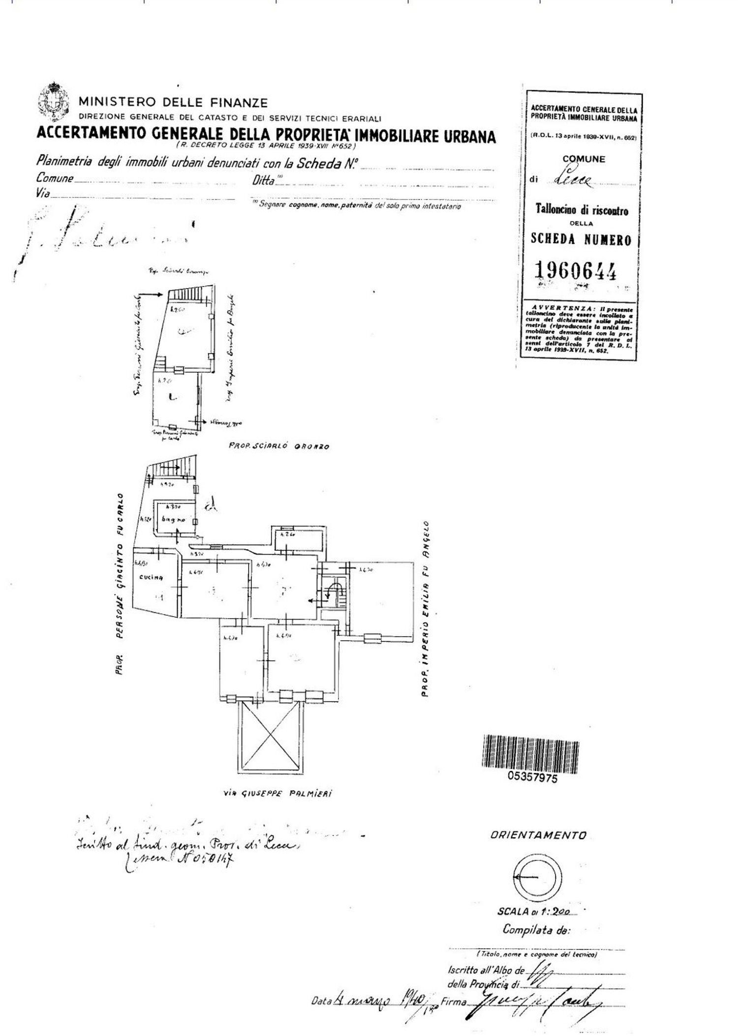 planimetria - Appartamento Giuseppe Palmieri
 
1, Lecce - planimetria 1