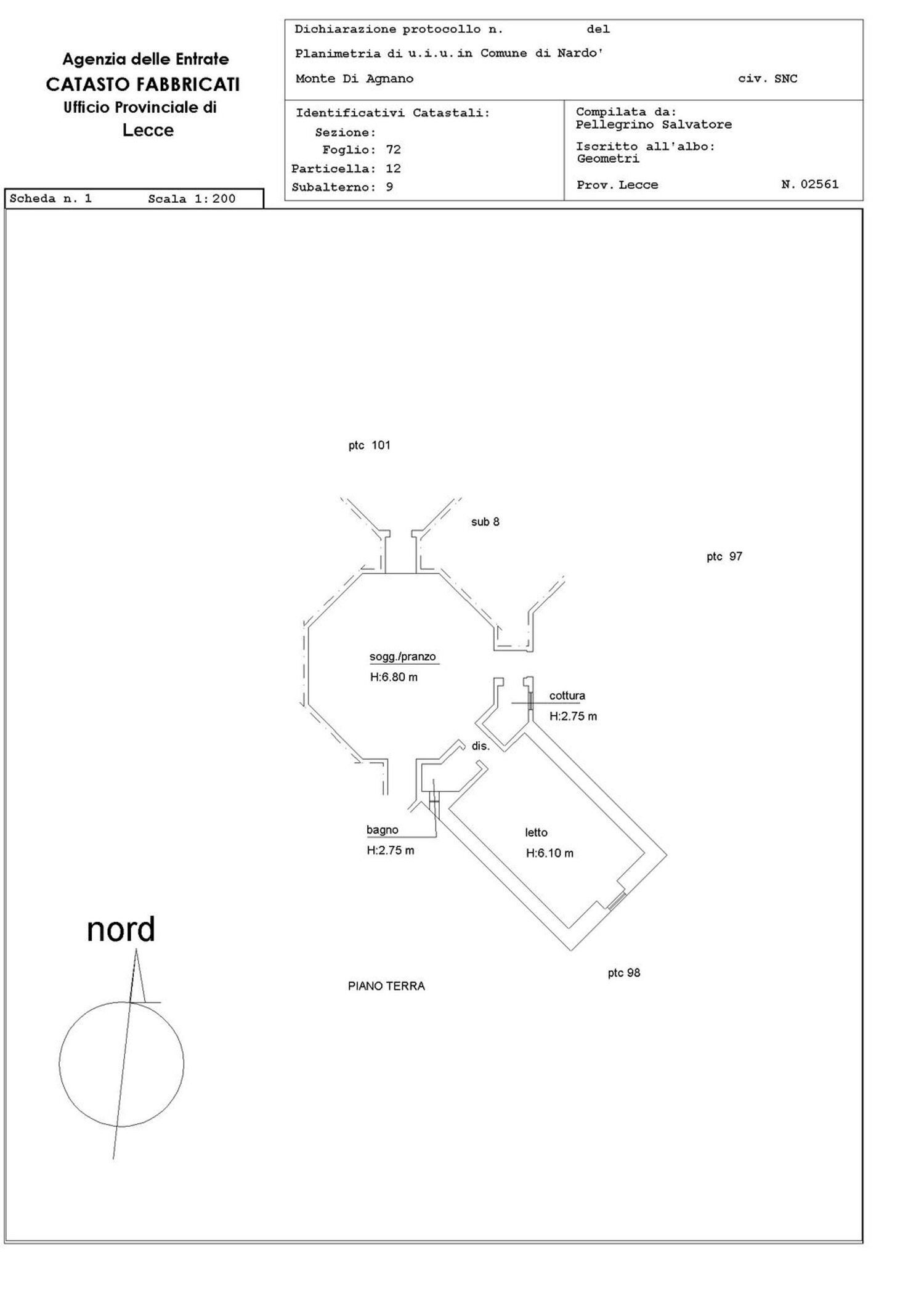 planimetria - Villa Agnano, Nardò - planimetria 1