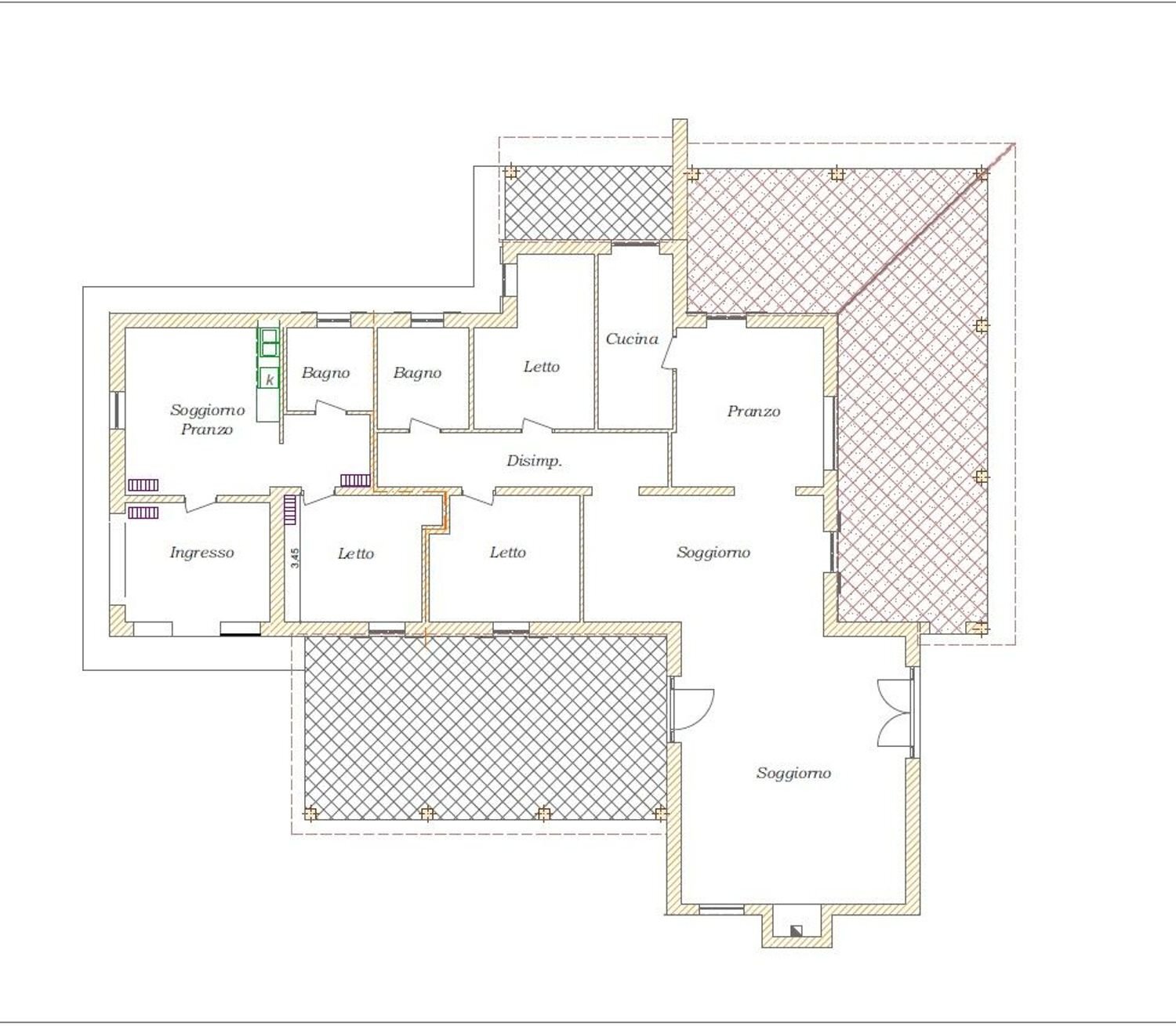 planimetria - Villa la Riggia
 
21, Nardò - planimetria 1