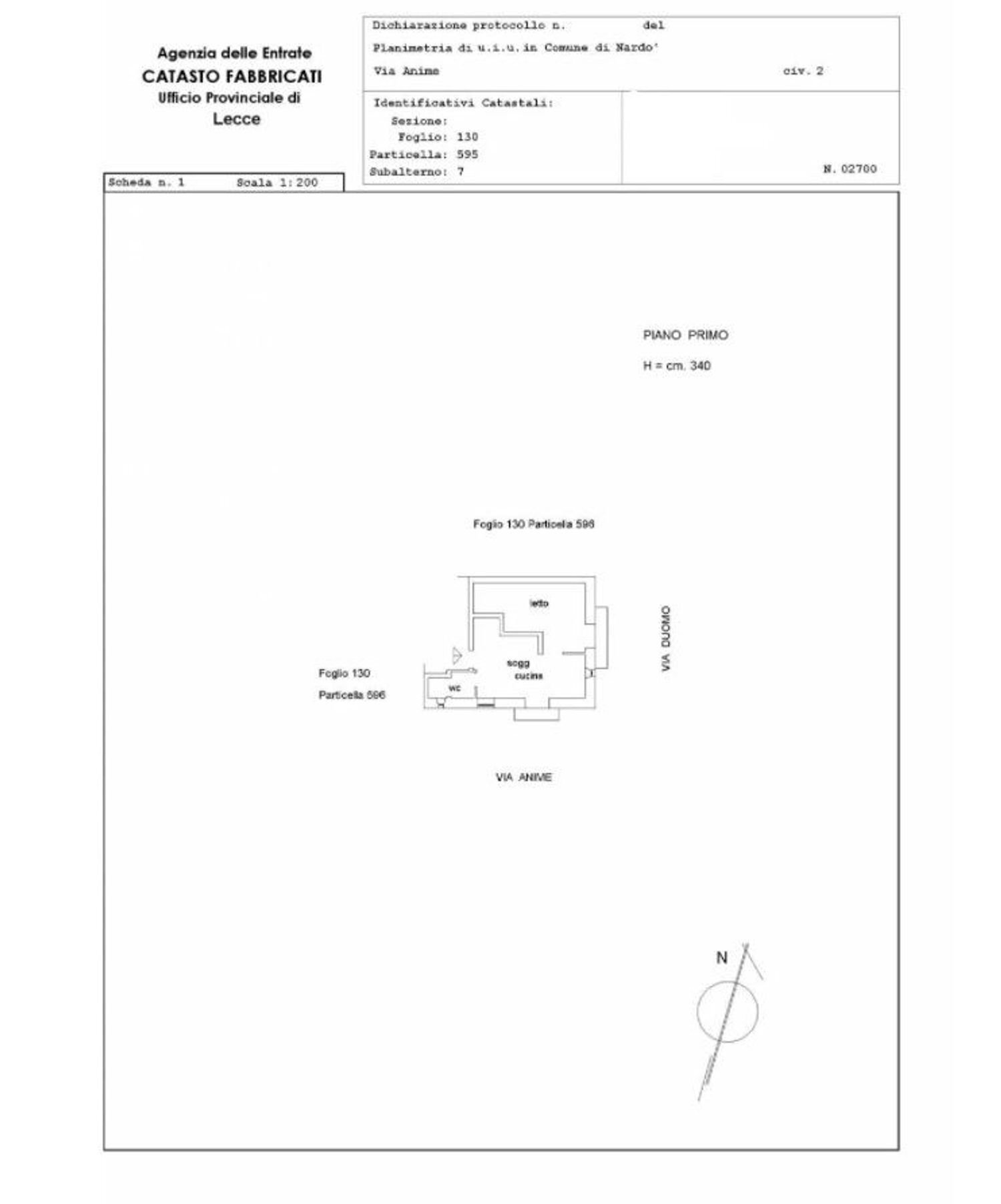 planimetria - Appartamento Duomo
 
22, Nardò - planimetria 1