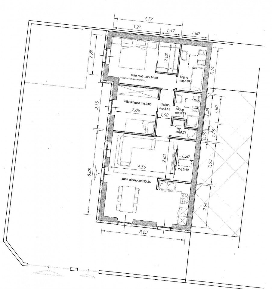 pianta 1 - Terreno edificabile via carella, Rottofreno - planimetria 1