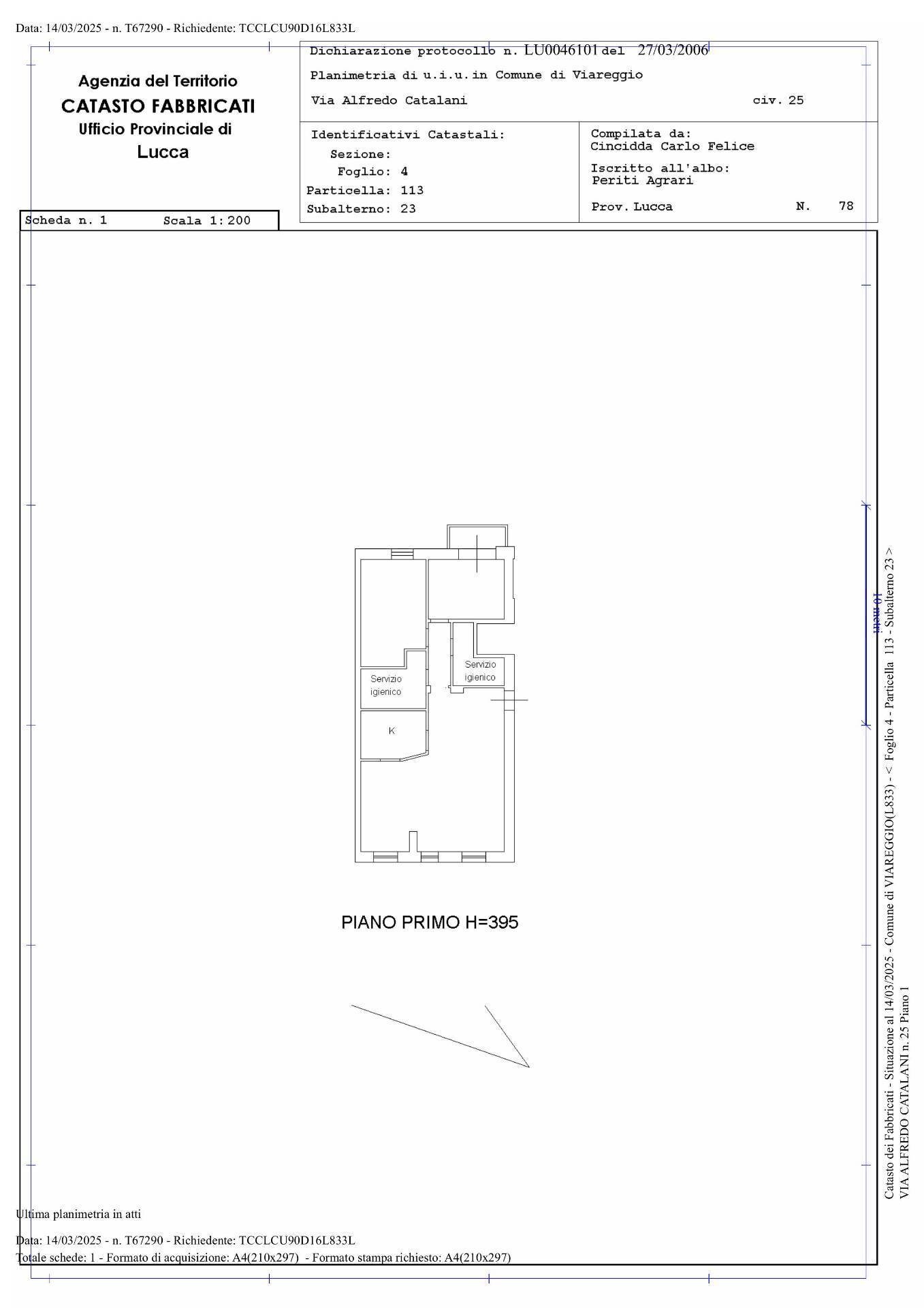 Foto 36 - Appartamento Via Alfredo Catalani, Viareggio - planimetria 1