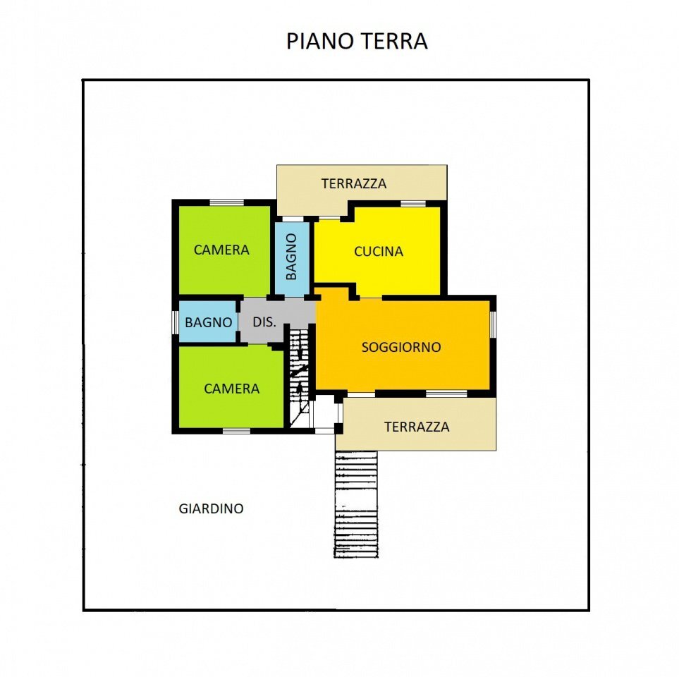 PLANIMETRIA P.T. - Villa Via Arcangelo Ghisleri, Piacenza - planimetria 1