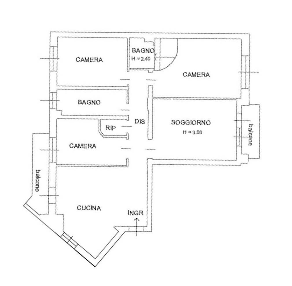 Foto 26 - Quadrilocale Piazzale Genova, Piacenza - planimetria 1
