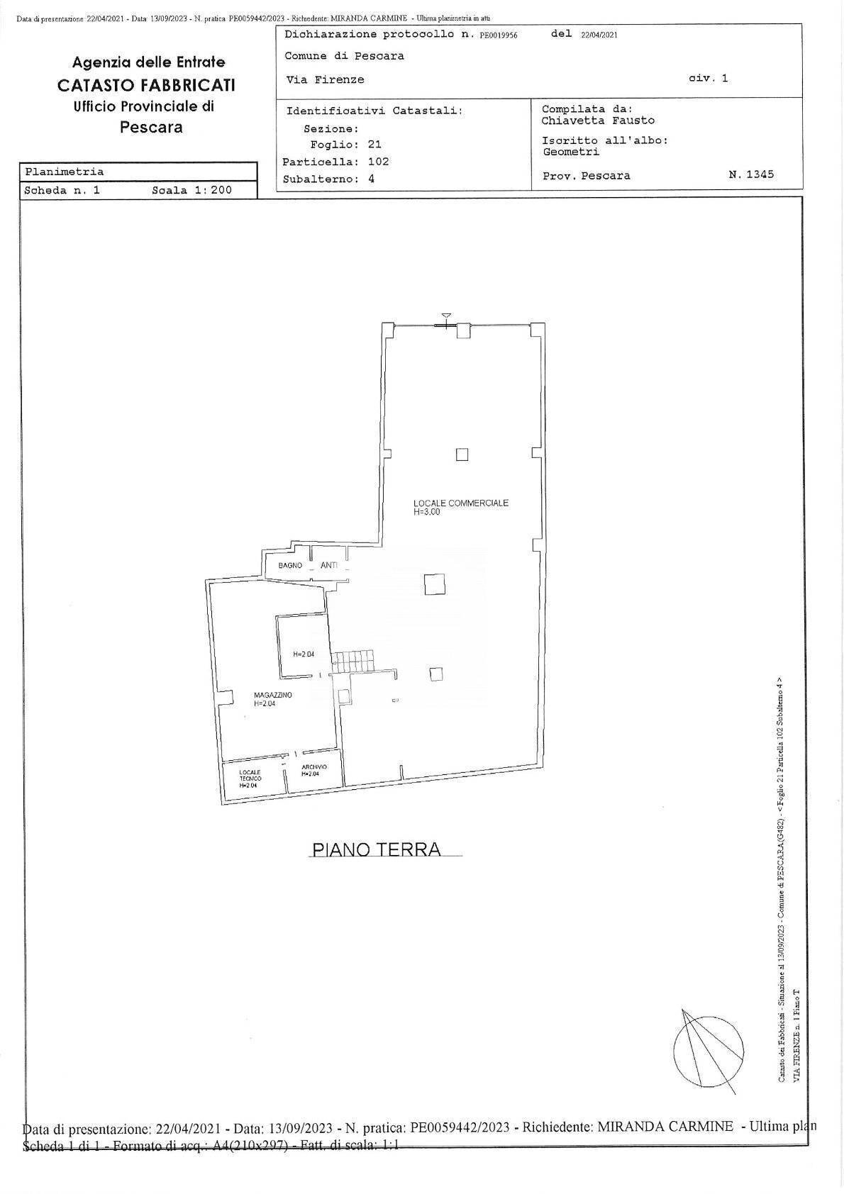 Foto 17 - Locale Commerciale Via Firenze, Pescara - planimetria 1