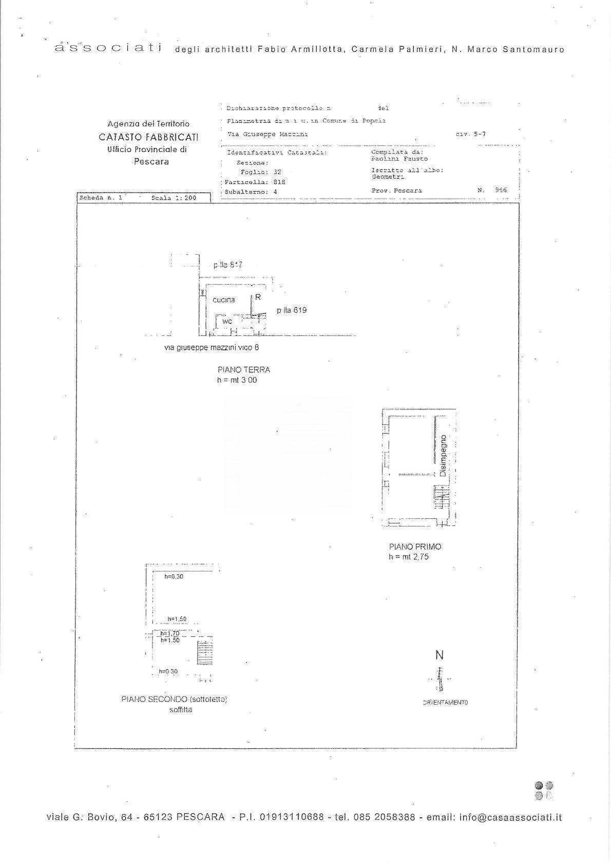 Foto 52 - Casa indipendente Via Mazzini Vico
 
8, Popoli - planimetria 1