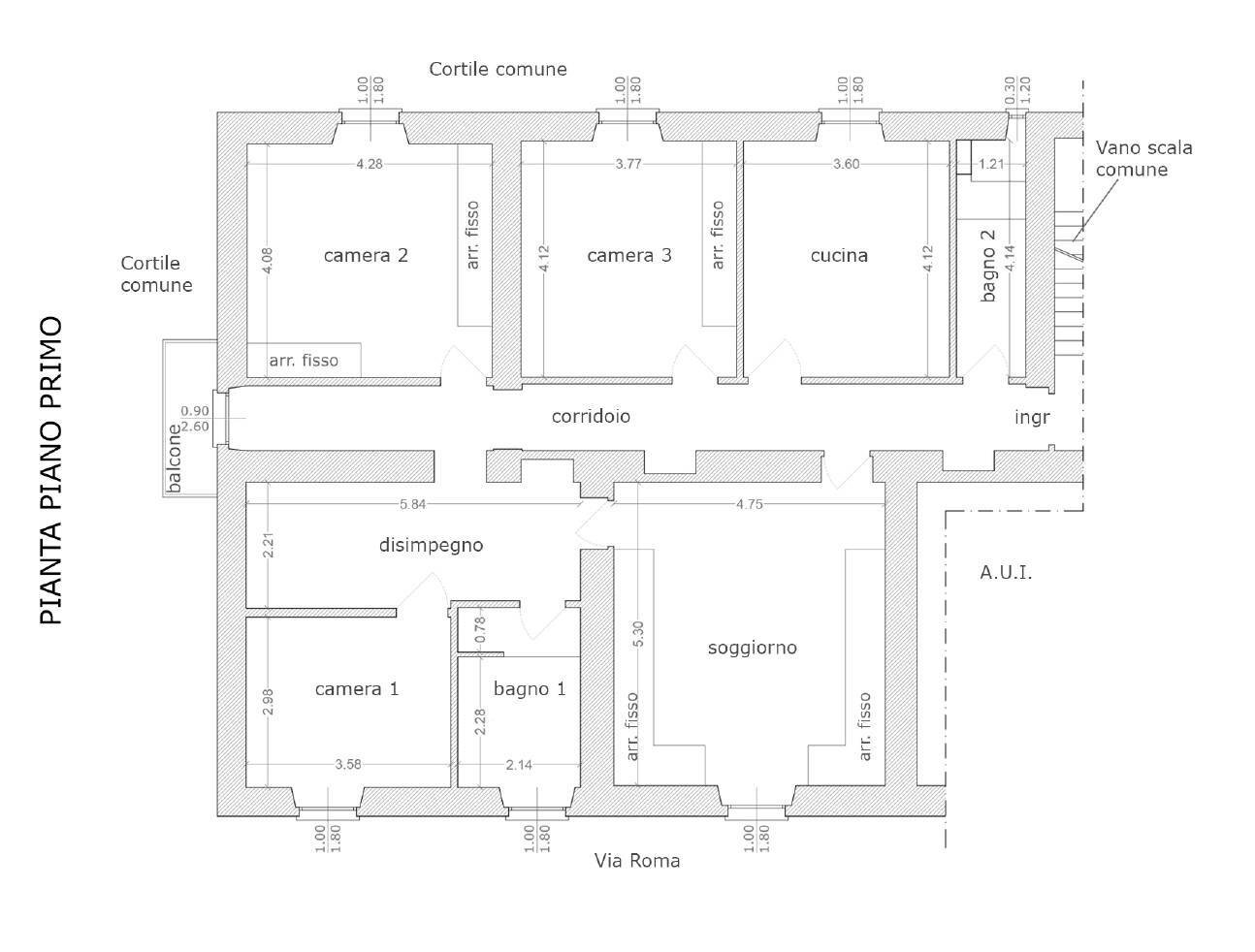 Foto 9 - Four-room apartment Via Roma
 
62, Molteno - floor plans 1