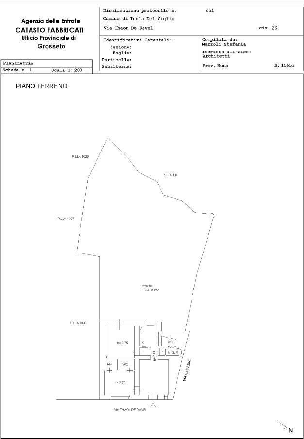 Foto 49 - Quadrilocale Via Thaon de Revel
 
29, Isola del Giglio - planimetria 1