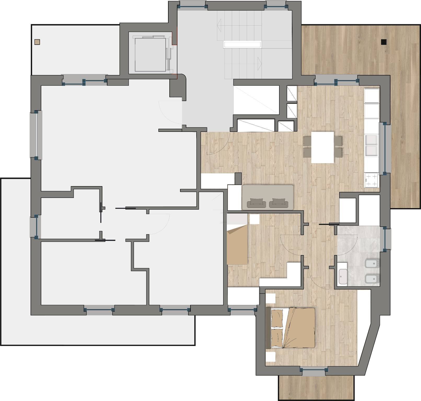 Three-room apartment corso Nizza, 15, Limone Piemonte - floor plans 1