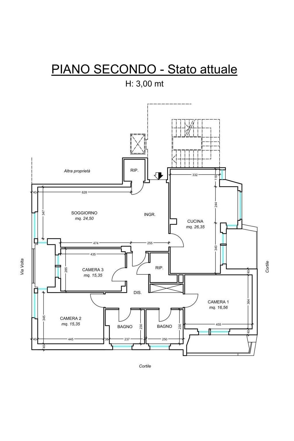 Appartamento via Alessandro Volta, 7, Cuneo (zona Centro) - planimetria 1