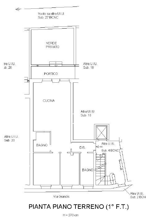 Trilocale via Grandis, 65, Borgo San Dalmazzo - planimetria 1