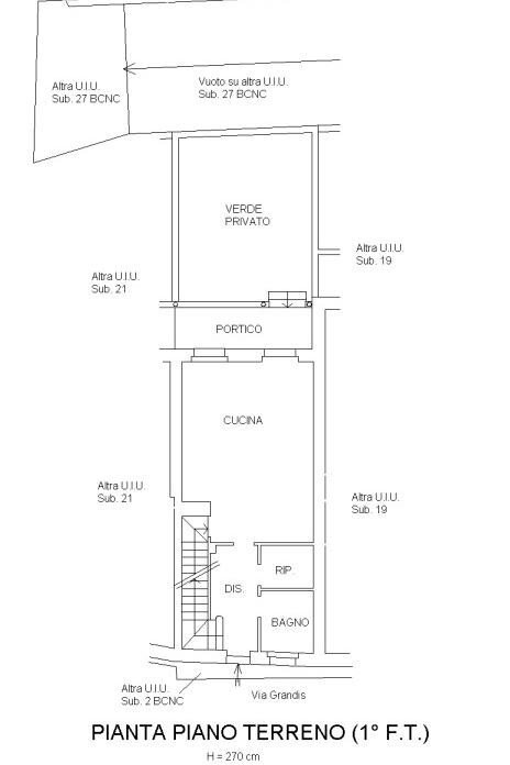Villa a Schiera via Grandis, 61, Borgo San Dalmazzo - planimetria 1