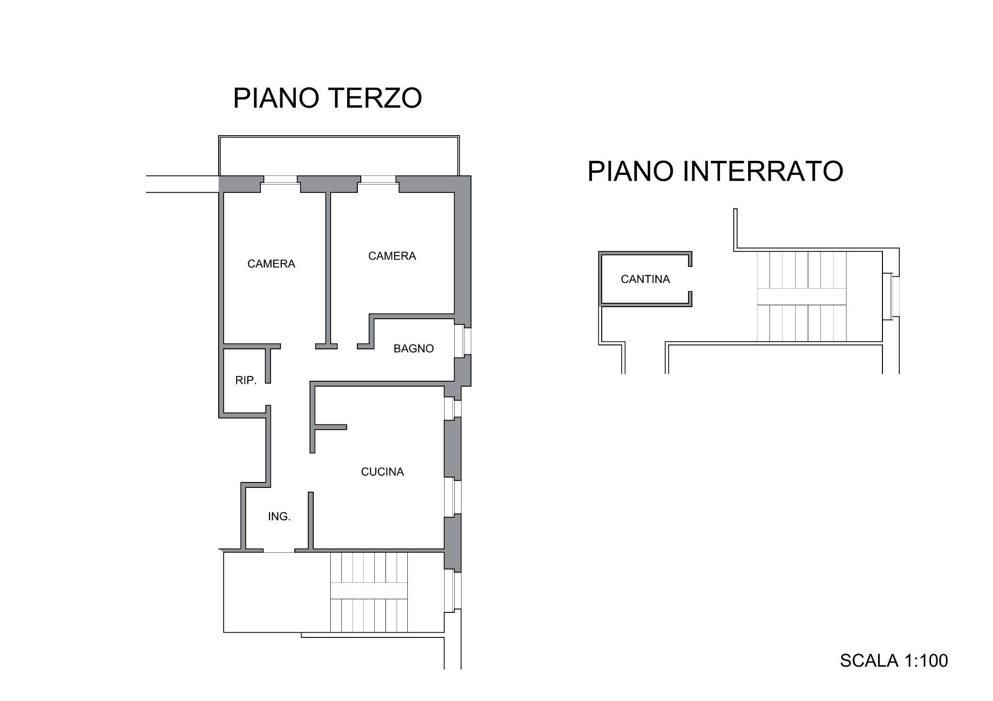 Three-room apartment via del Sagittario, 5, Finale Ligure - floor plans 1