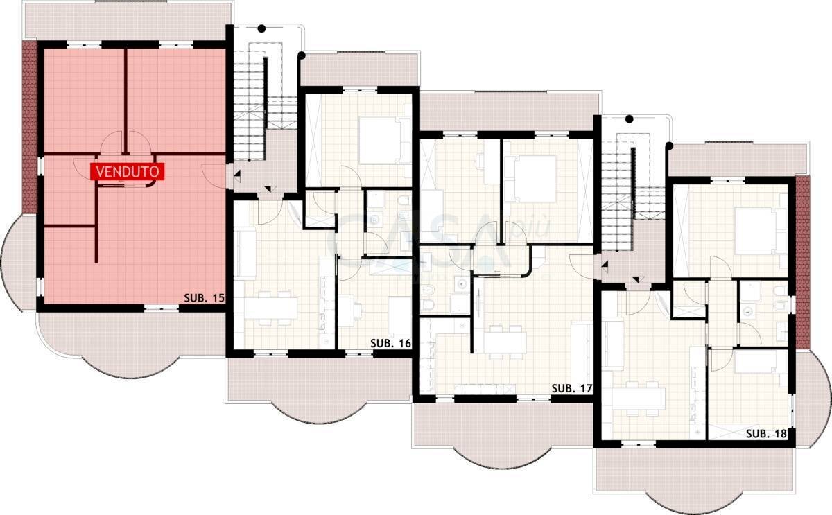 Foto 13 - Three-room apartment Contrada san martino, Colonnella - floor plans 1