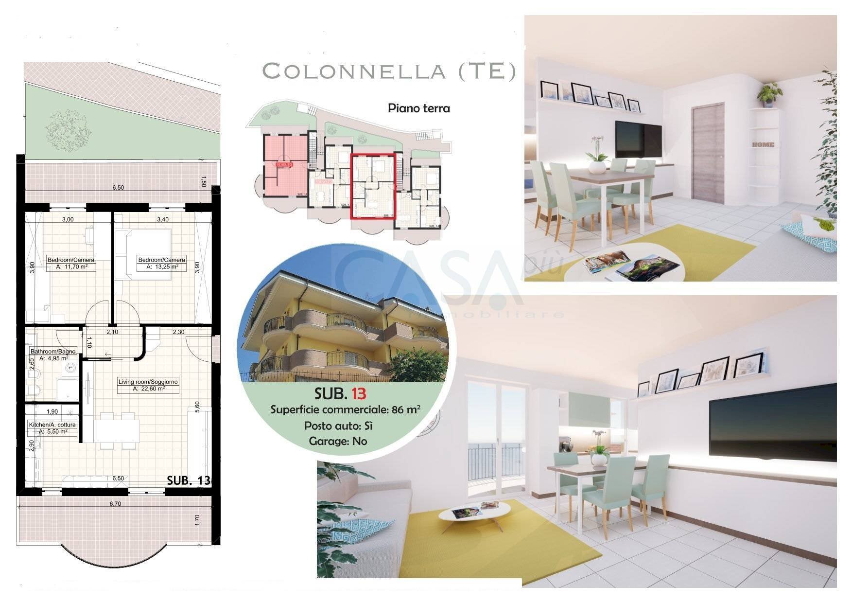 Foto 10 - Trilocale Contrada san martino, Colonnella - planimetria 1