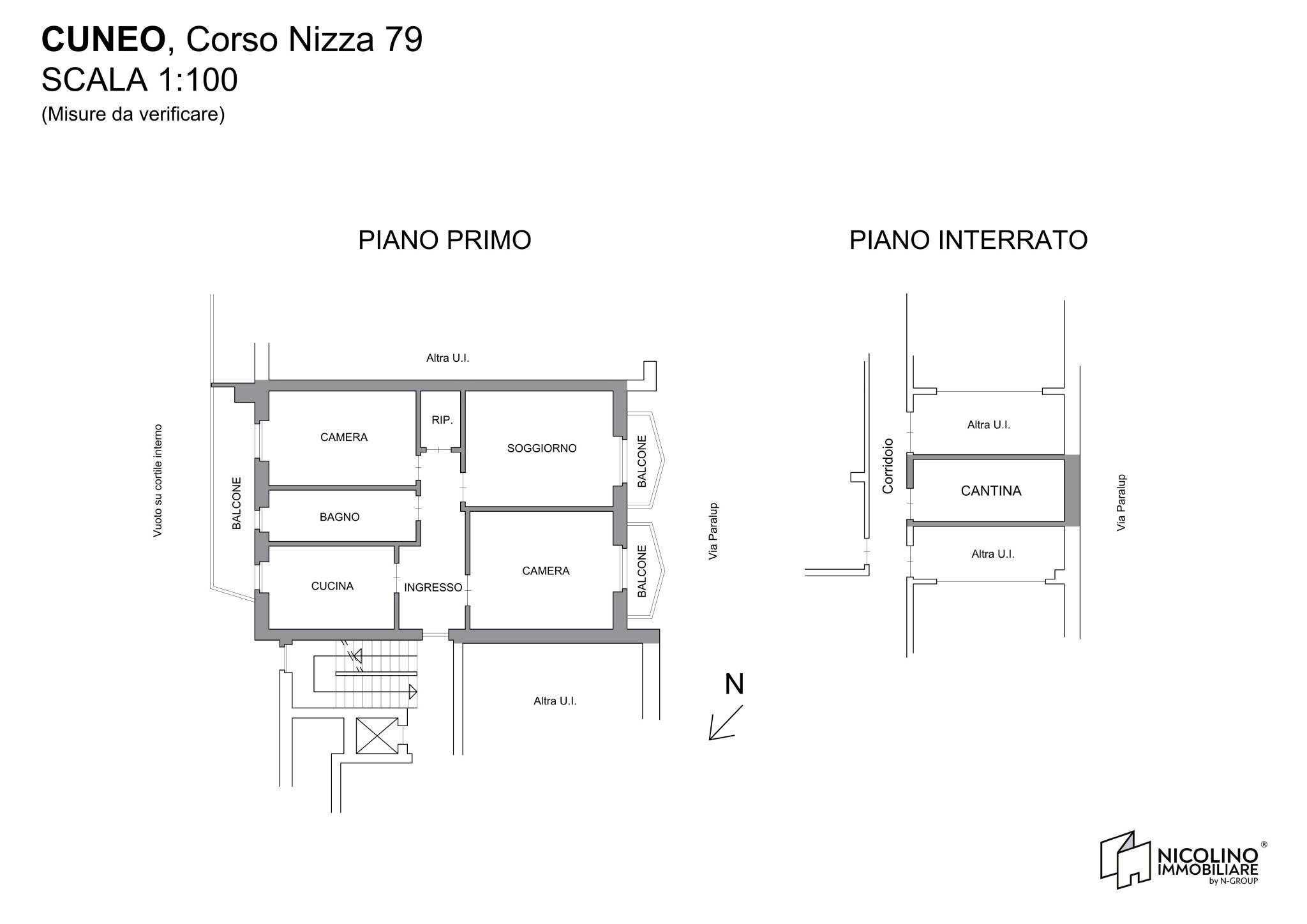 Four-room apartment corso Nizza, 79, Cuneo (neighborhood Donatello) - floor plans 1