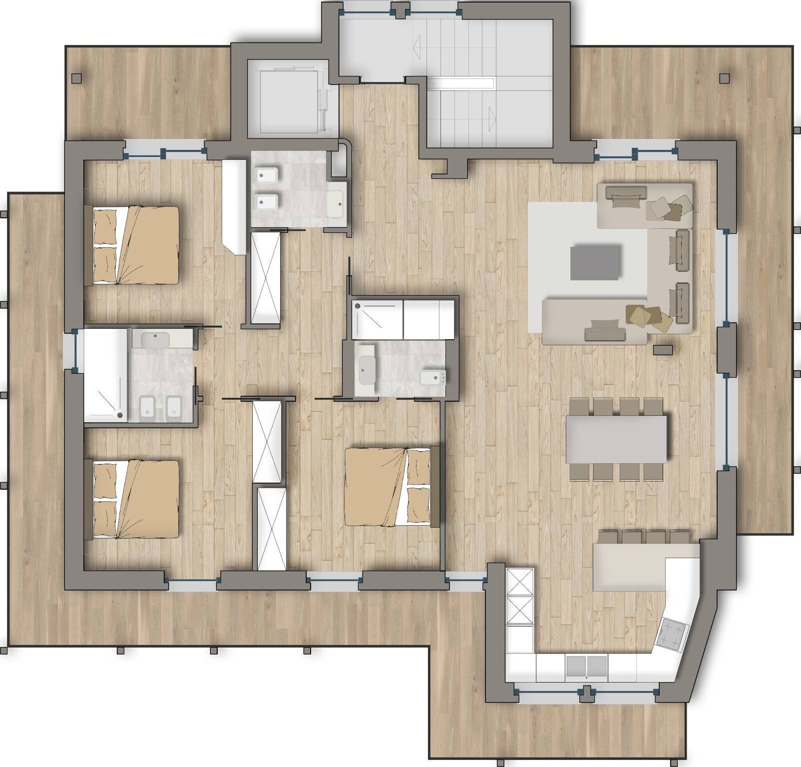 Attico corso Nizza, 15, Limone Piemonte - planimetria 1