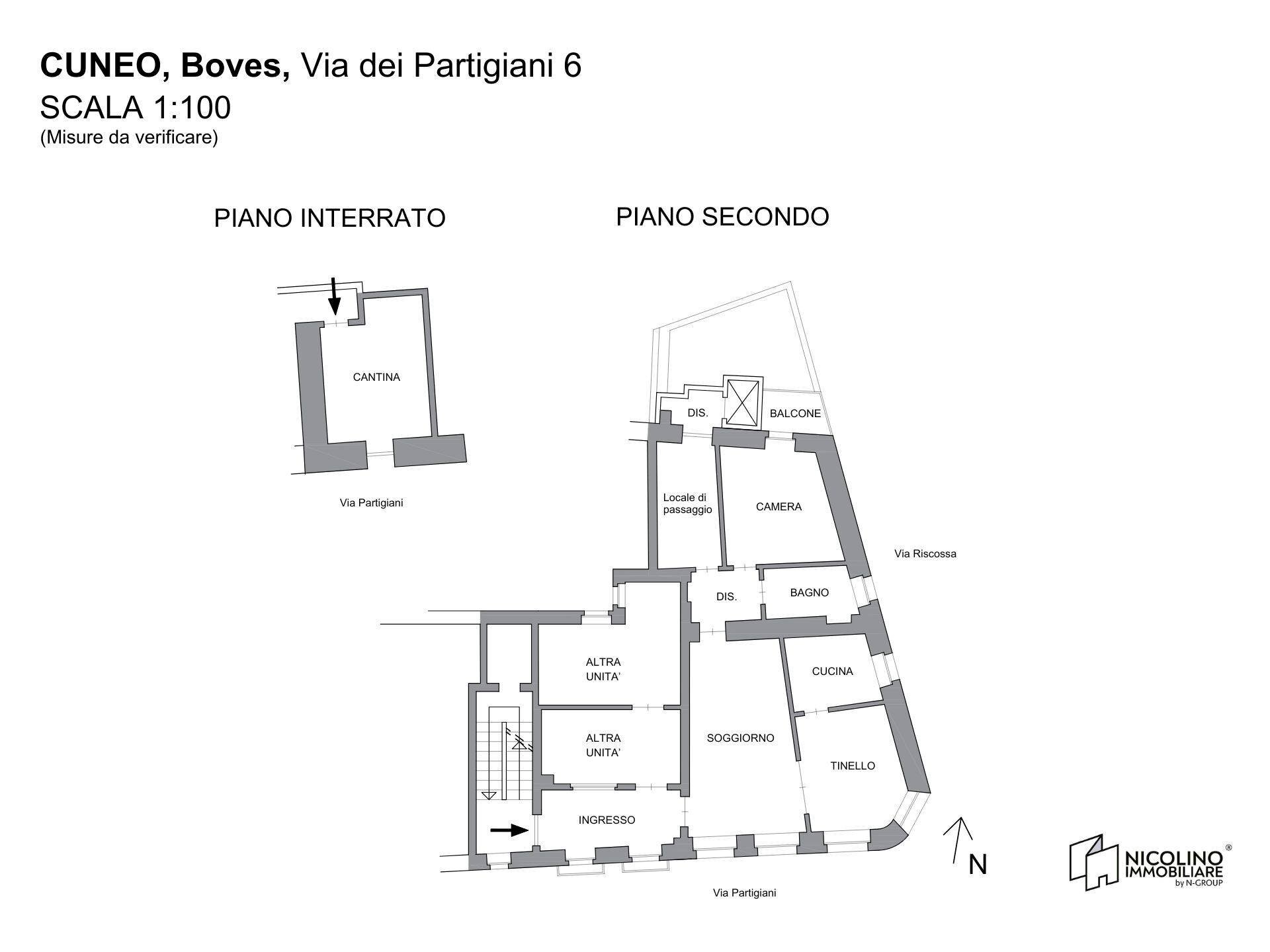 Quadrilocale via Partigiani, 6, Boves - planimetria 1