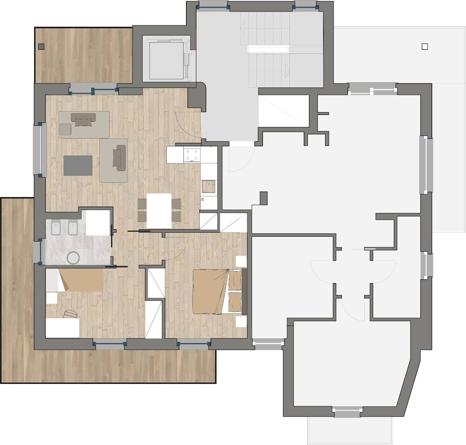 Three-room apartment corso Nizza, 15, Limone Piemonte - floor plans 1