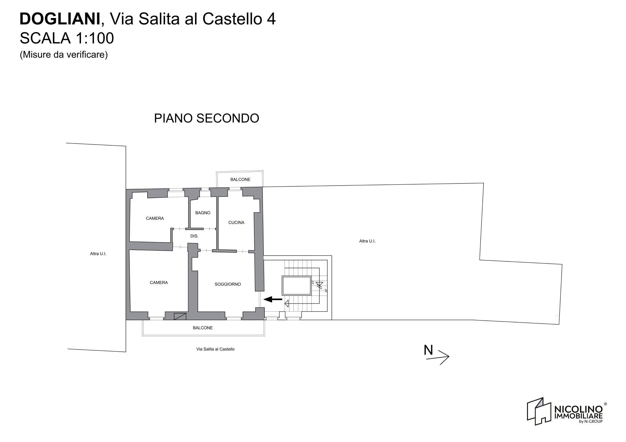 Four-room apartment via Salita al Castello, 4, Dogliani - floor plans 1