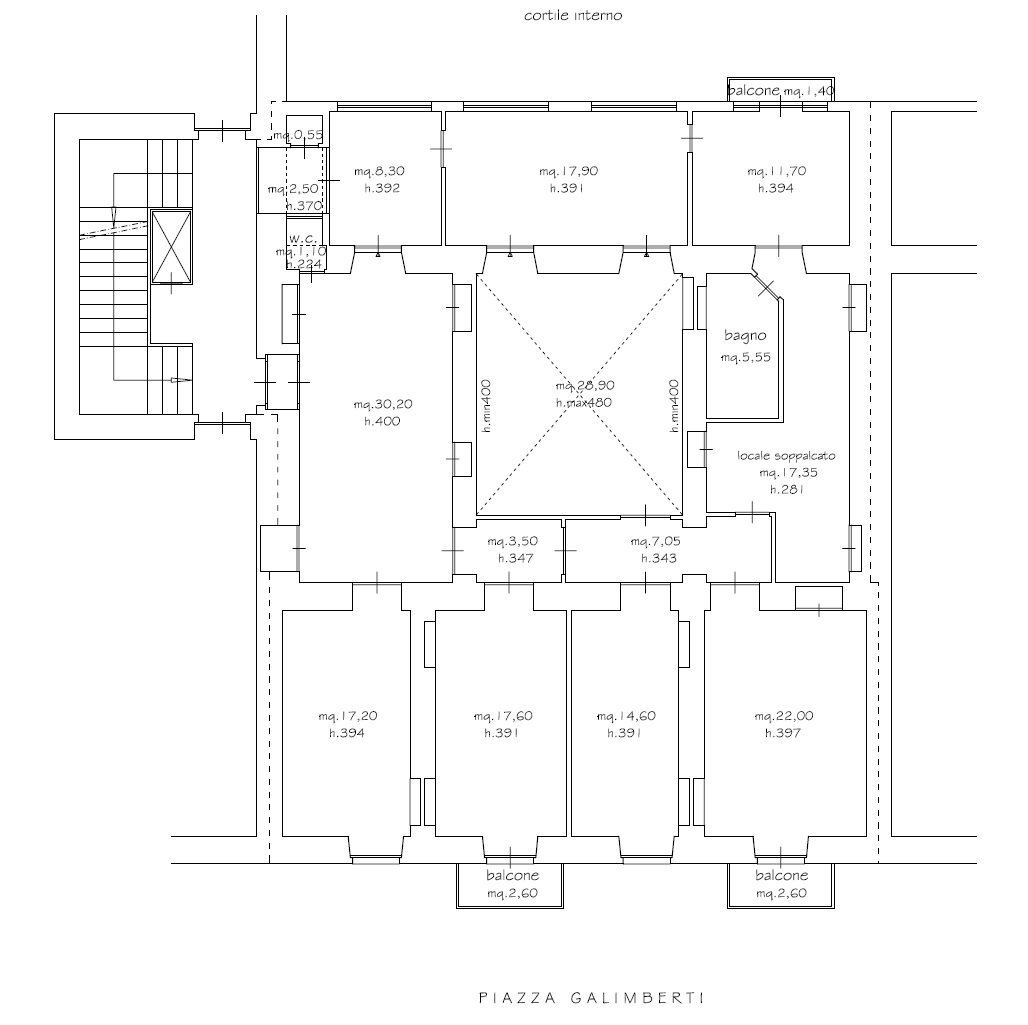 Appartamento piazza Tancredi Duccio Galimberti, Cuneo (zona Centro) - planimetria 1