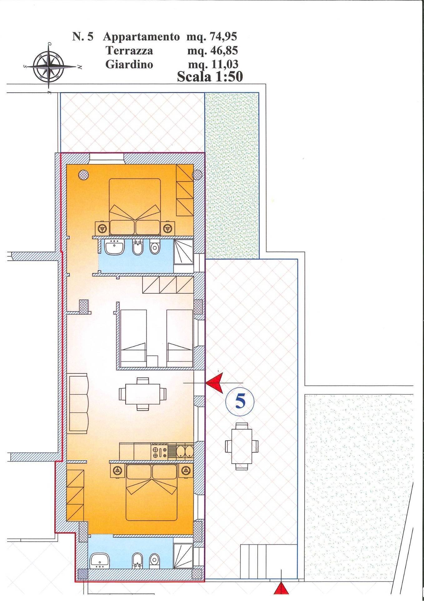 Foto 5 - Quadrilocale Via Ugo La Malfa, Martinsicuro - planimetria 1