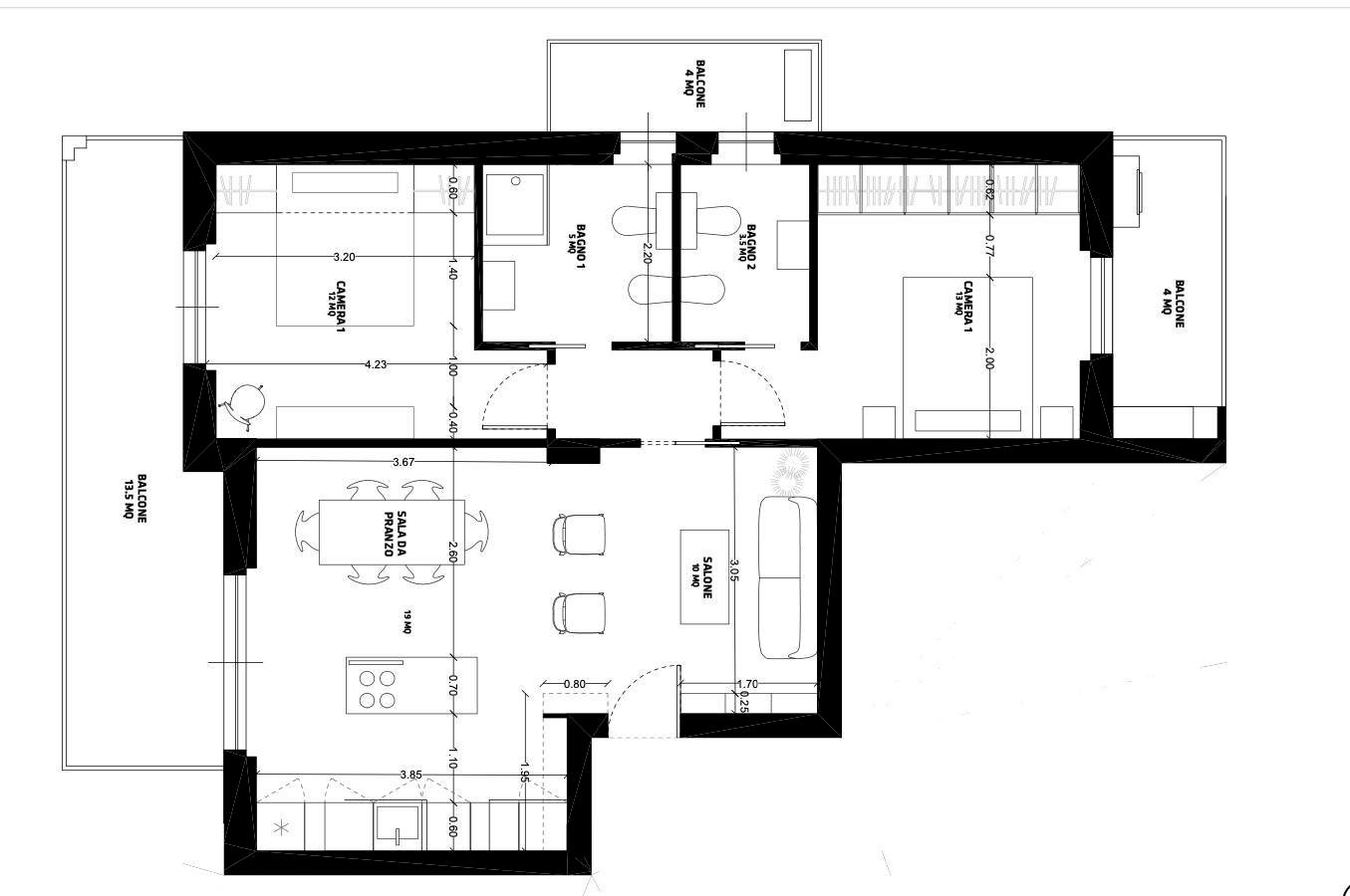 Foto 2 - Trilocale viale rinascimento, San Benedetto del Tronto - planimetria 1