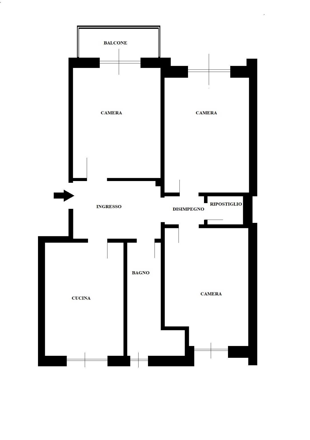 Quadrilocale piazza Madonna delle Grazie, Volpiano - planimetria 1