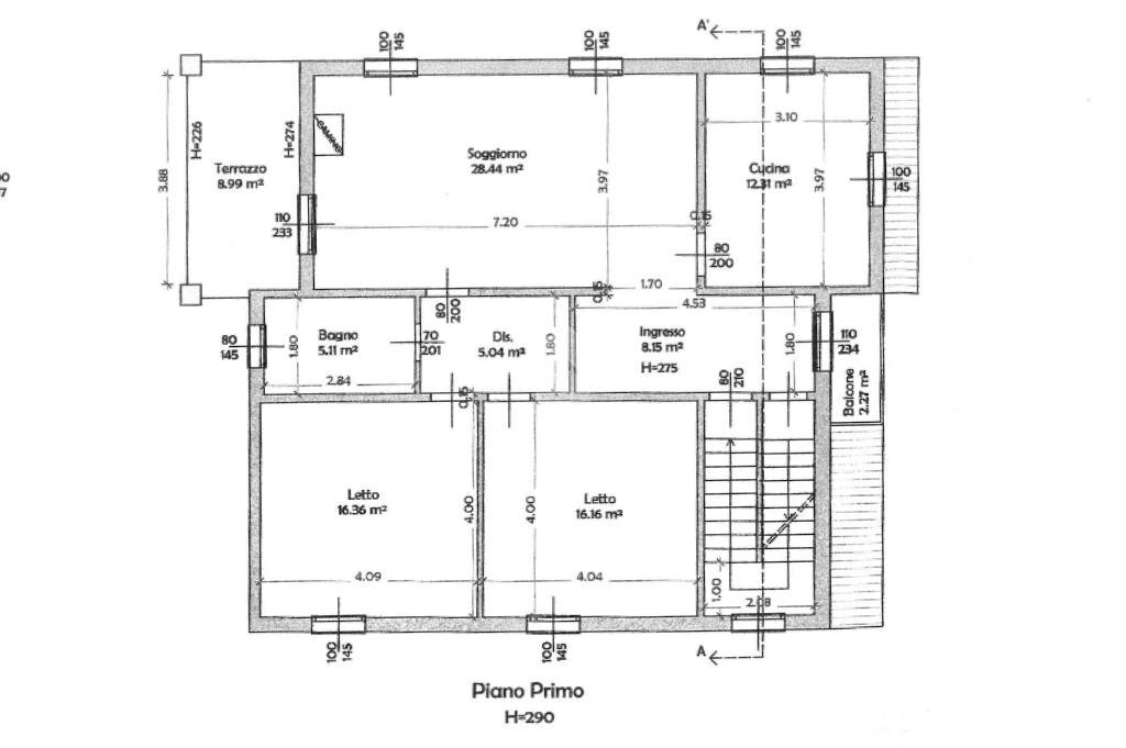 Villa Via dei Castelli, Canossa - planimetria 1