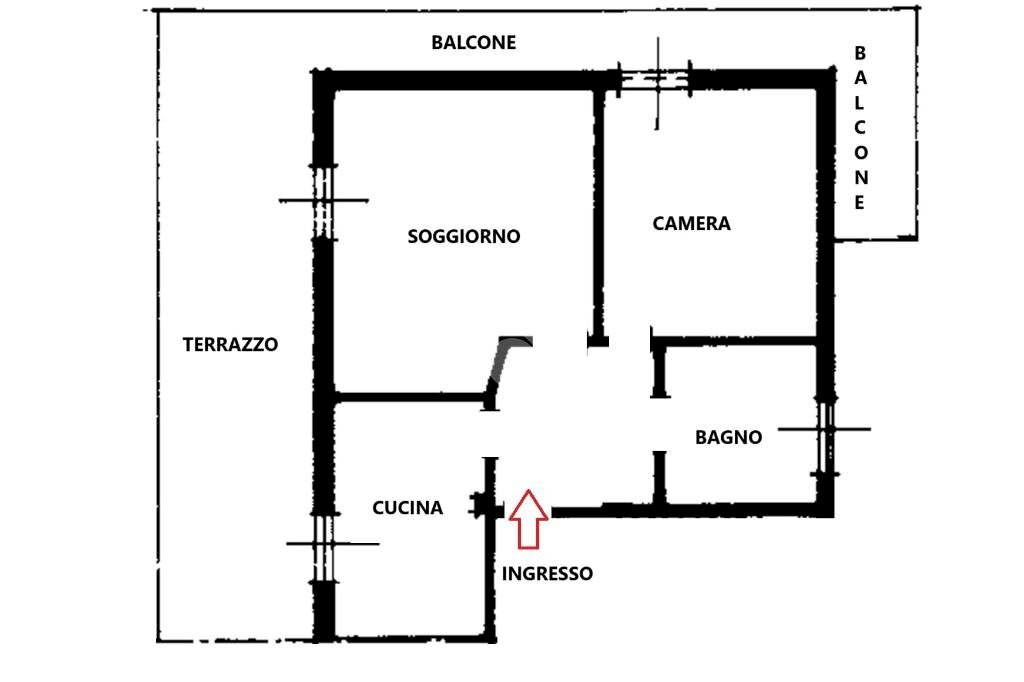 Two-room apartment Via Gramsci, Senago - floor plans 1