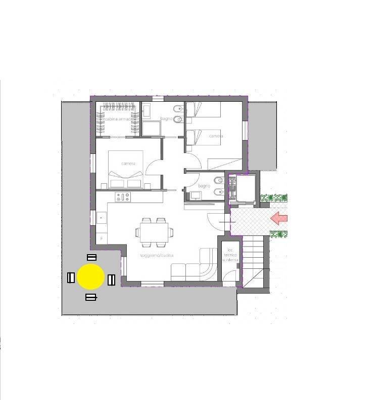 Foto 16 - Trilocale viale via toscana, Porto San Giorgio - planimetria 1