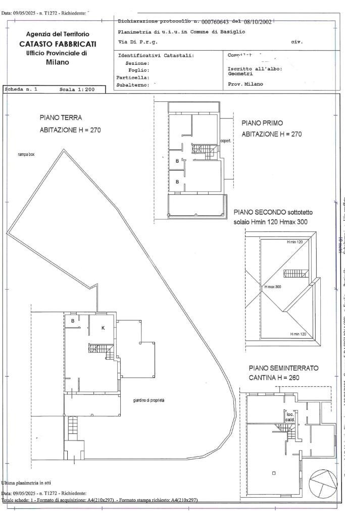 Villa a Schiera Via leopardi, Basiglio - planimetria 1