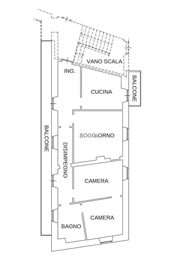 Four-room apartment Via Drago, hamlet Villanovetta, Verzuolo - floor plans 1