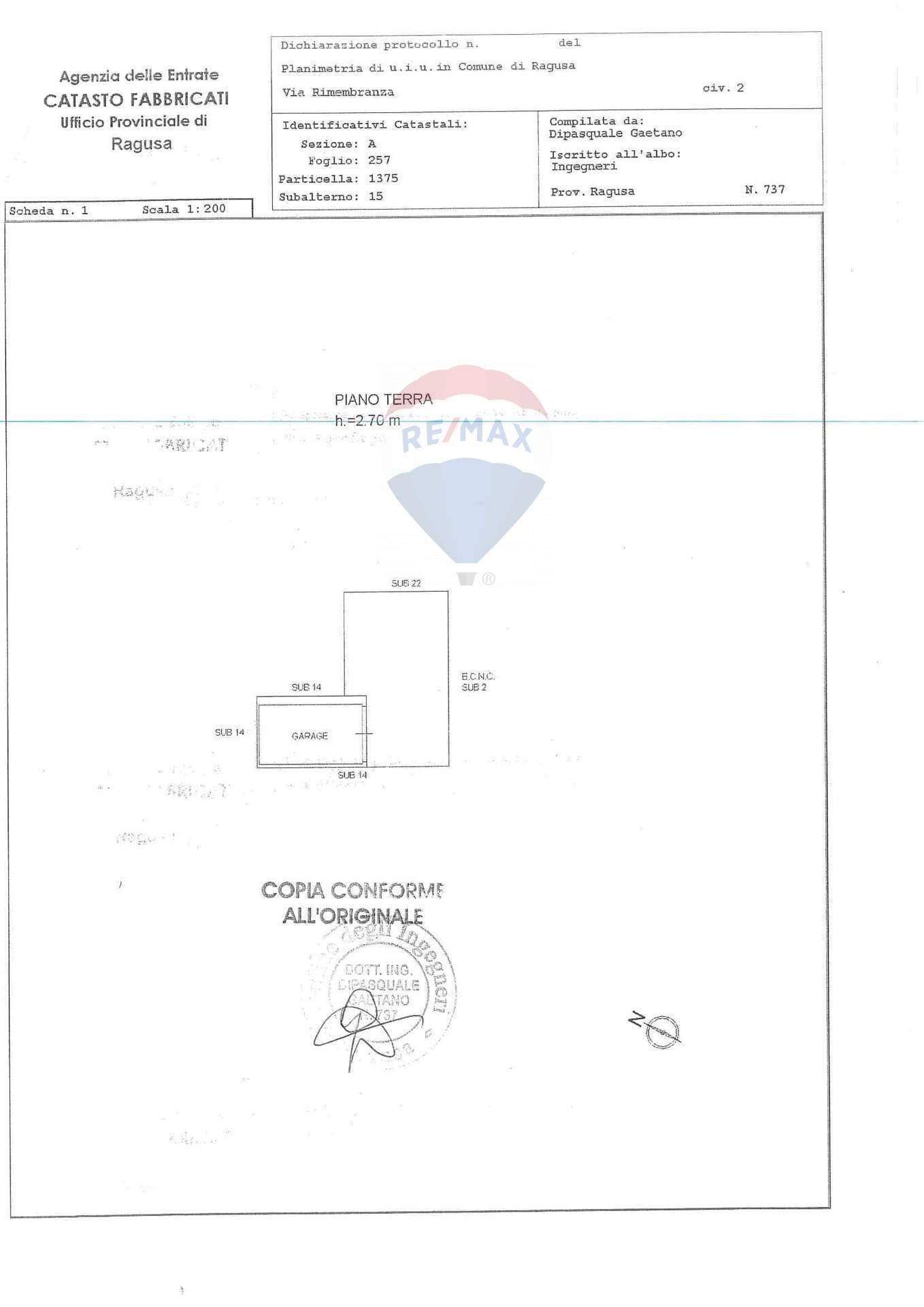 Pianta 2D - Semi-detached house Via rimembranza
 
52, Ragusa - floor plans 1