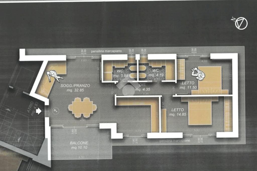Trilocale Viale G. di Vittorio, Cervia - planimetria 1