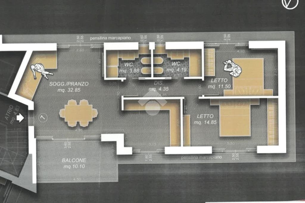 Trilocale Viale G. di Vittorio, Cervia - planimetria 1