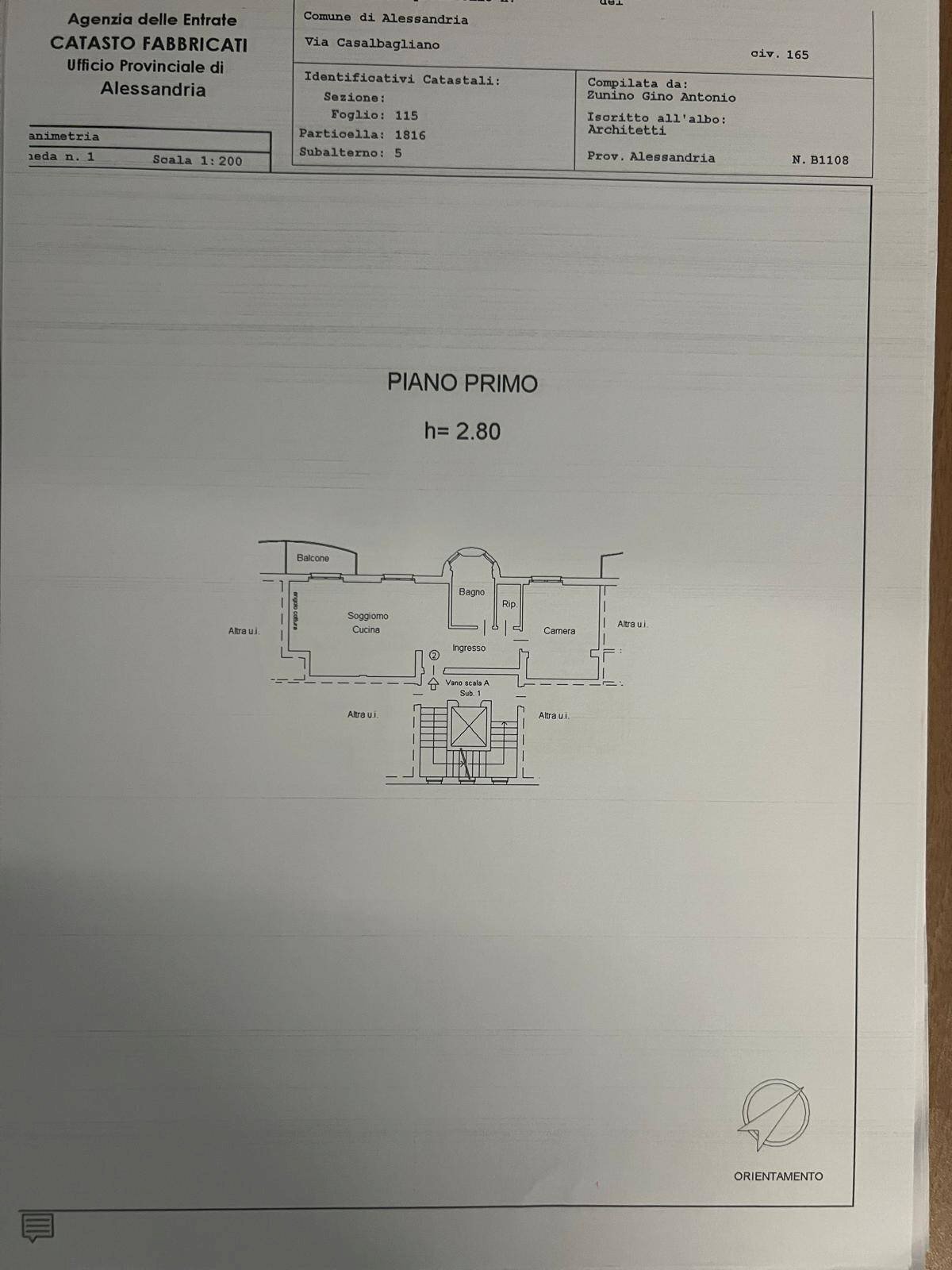 Foto 14 - Bilocale Alessandria - planimetria 1