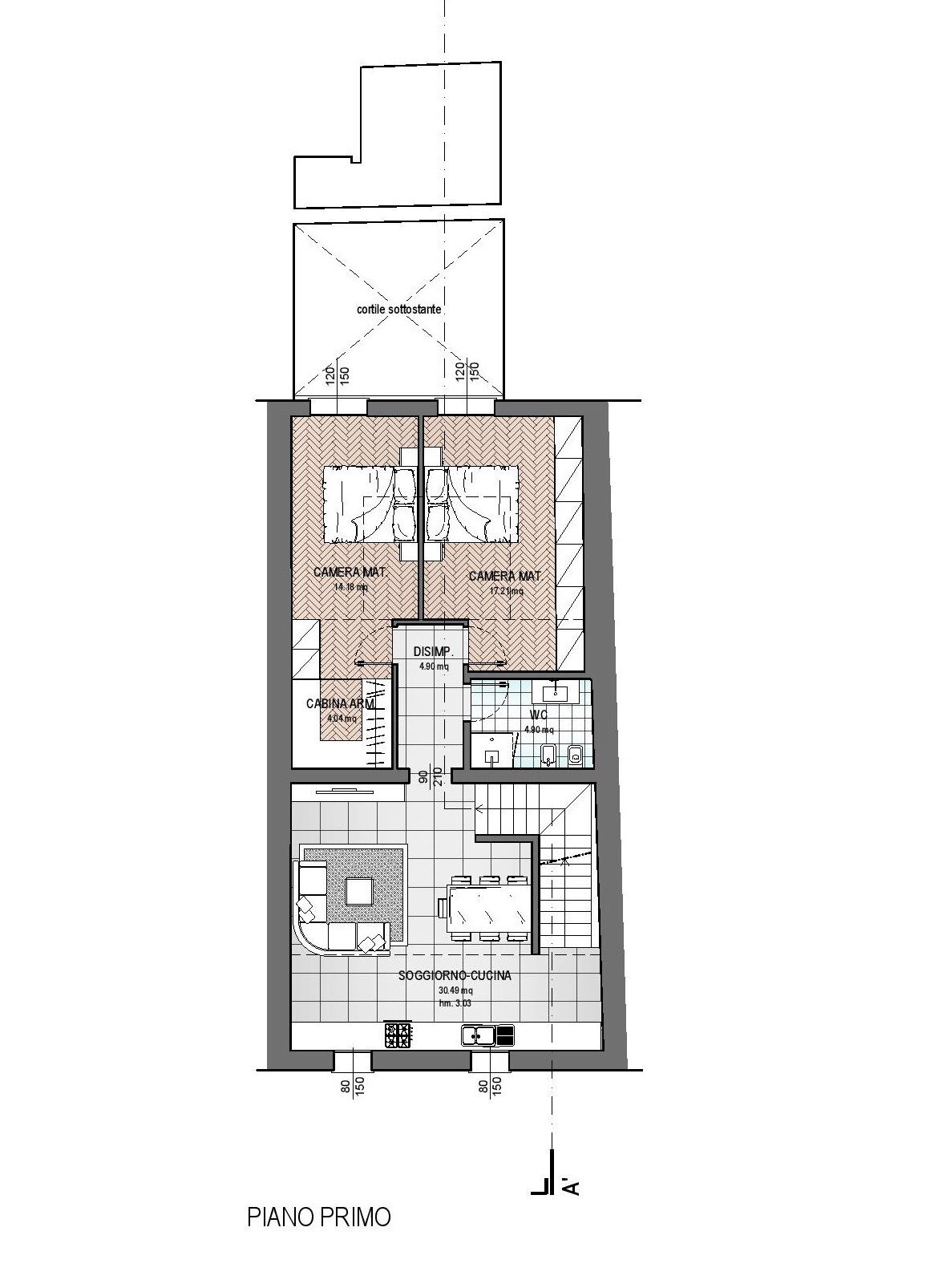 planimetrie appartamento - Quadrilocale Imola - planimetria 1
