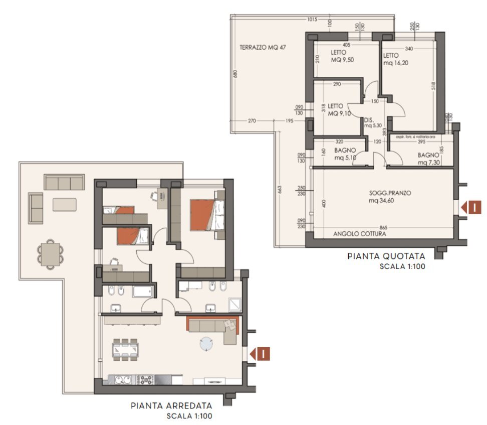 Attic Castelnuovo Rangone - floor plans 1