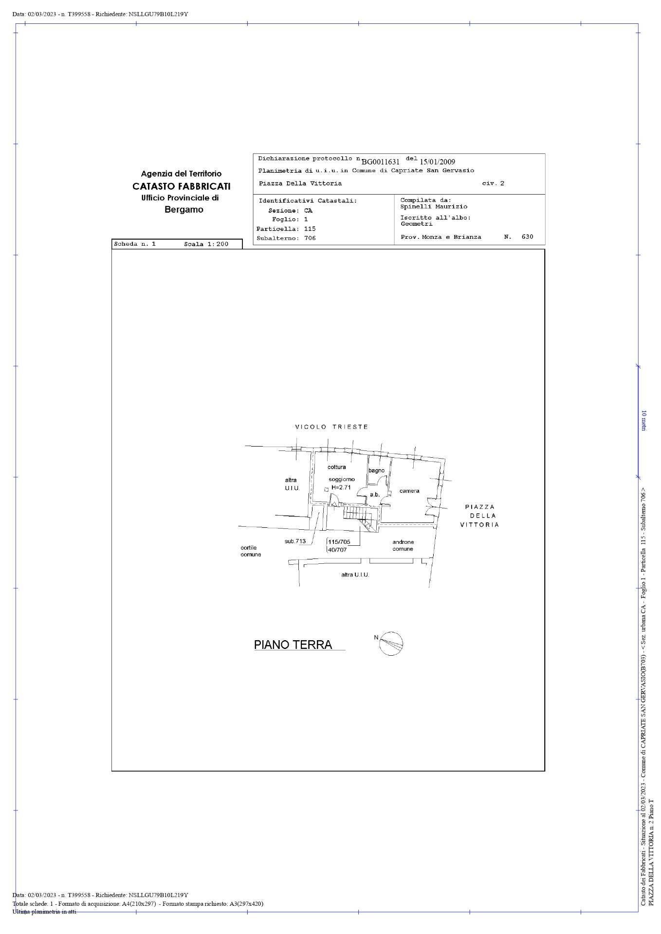 Foto 29 - Ufficio piazza vittoria, Capriate San Gervasio - planimetria 1