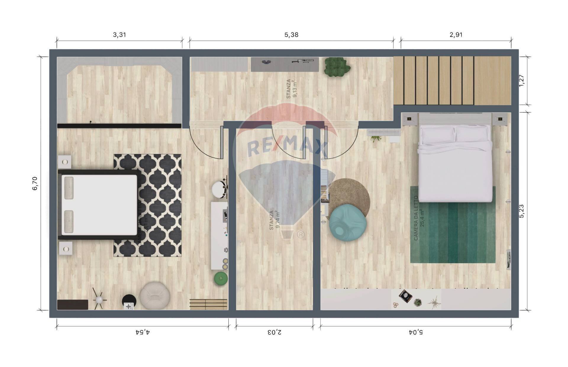 Pianta 2D - Villa Bifamiliare Via Fiorini
36L, Copparo - foto 2