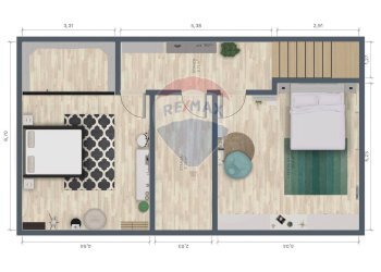 Pianta 2D - Villa Bifamiliare Via Fiorini
 
36L, Copparo - foto 2