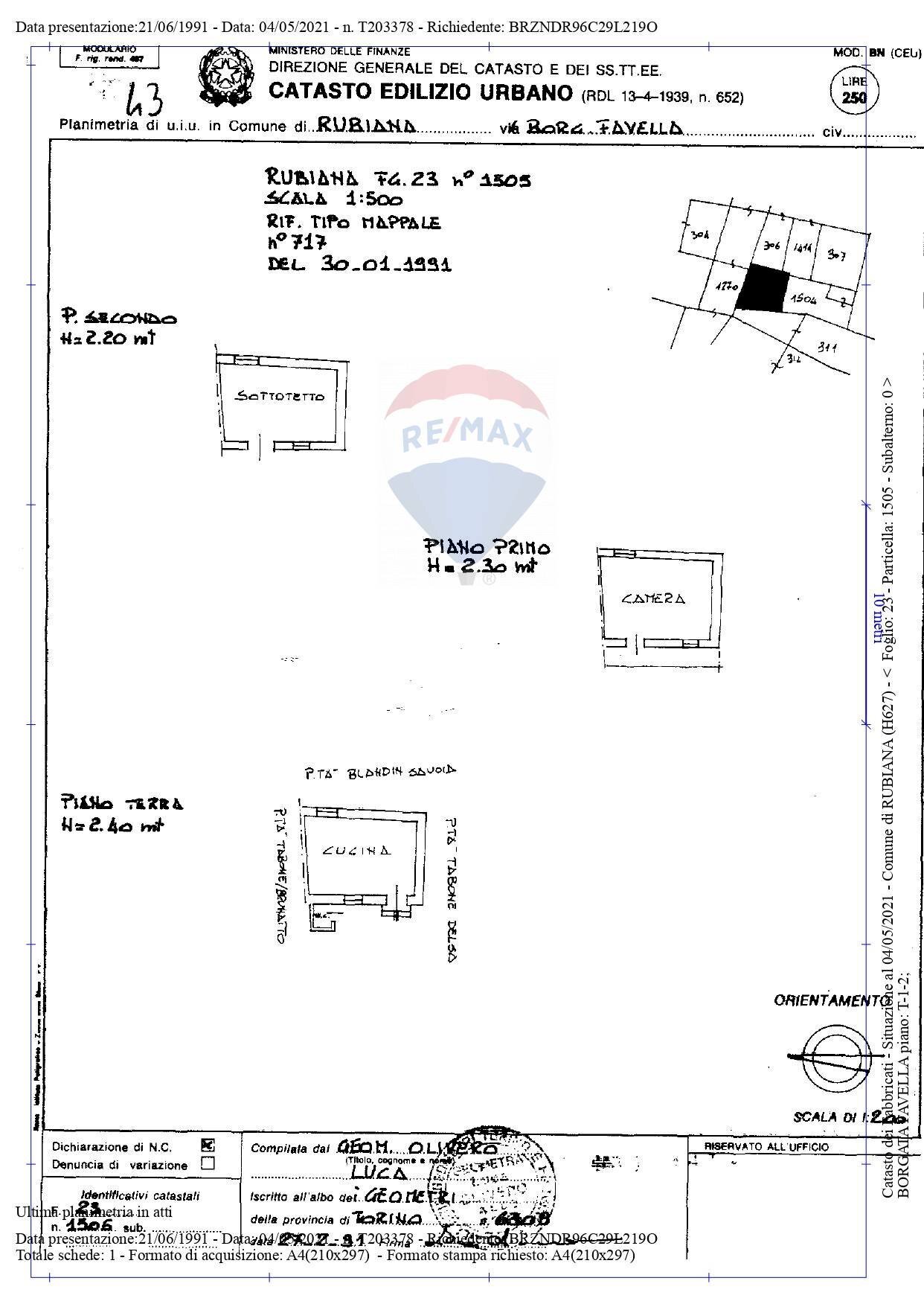 Pianta 2D - Casa semi indipendente Borgata Favella
 
24, Rubiana - planimetria 1