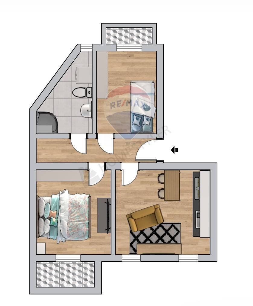 Pianta 2D - Three-room apartment Via Tiziano Vecellio
 
3, Alessandria - floor plans 1