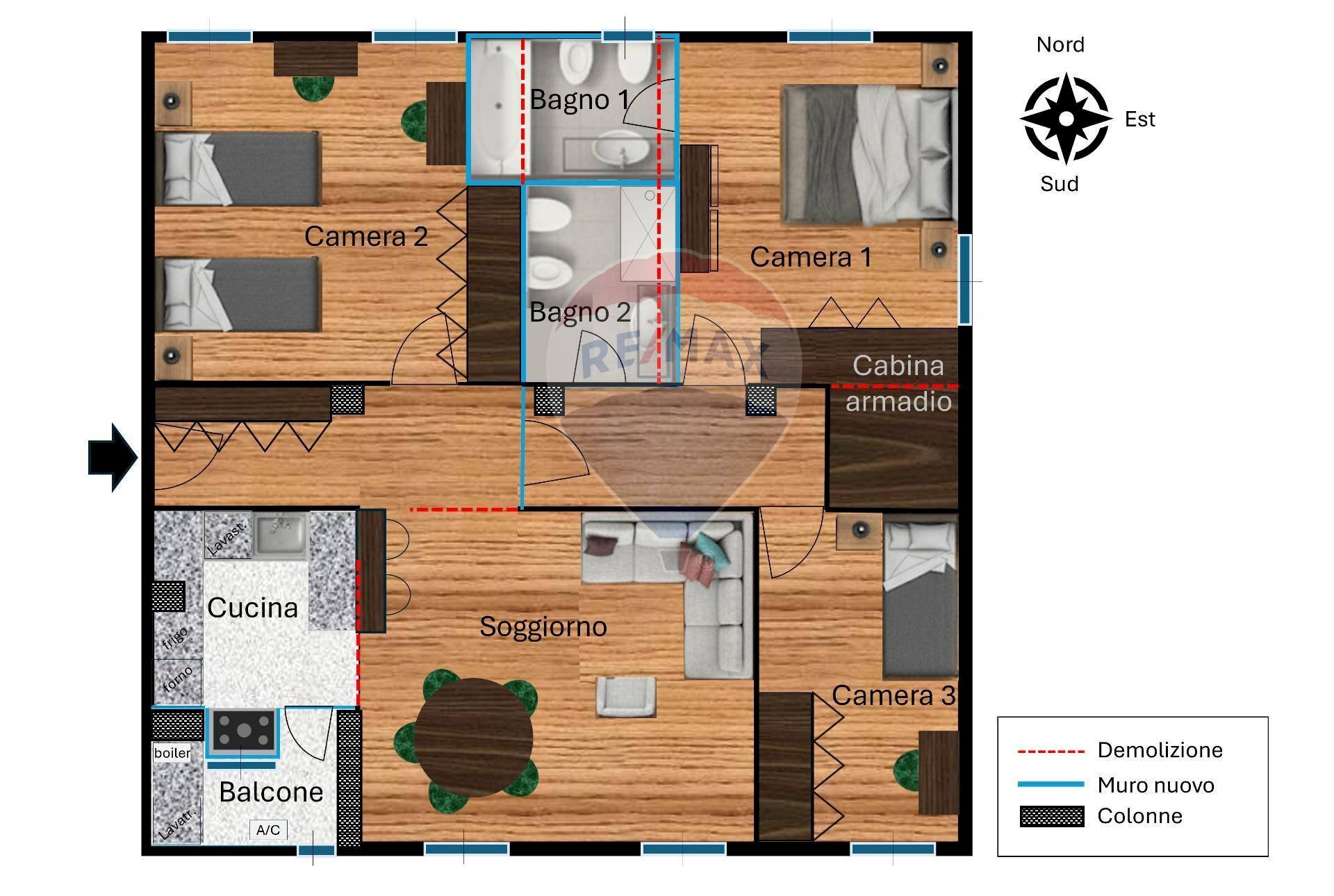Pianta 2D - Quadrilocale Piazza San Giovanni Battista Alla Creta
 
2, Milano - foto 1