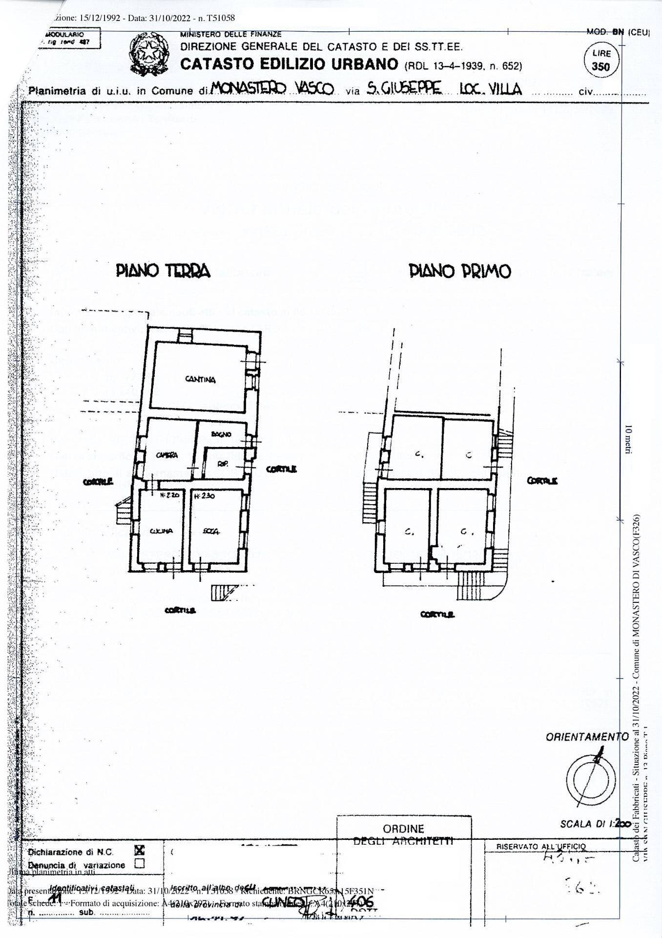 piantina - Casa indipendente Via San Giuseppe
 
13, Monastero di Vasco - planimetria 1