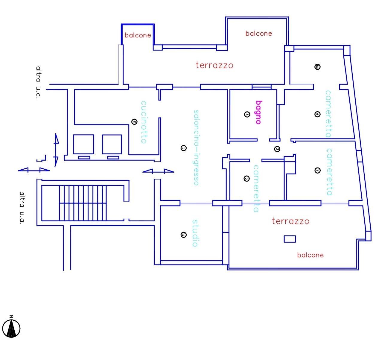 Foto 43 - Attico Via Vincenzo Li Muli
 
102, Palermo - planimetria 1